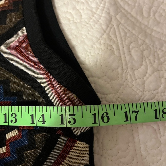 Carpetbag Fit&Flare Geometric Patterned Sleeveless, Crew Neck Lined Dress, Med - Picture 9 of 11